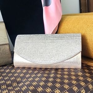 Gold clutch with crystals